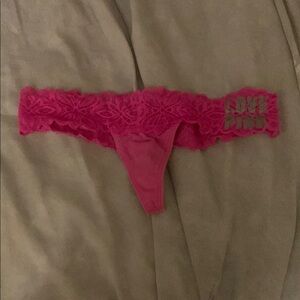 PINK Victoria's Secret Lace Thong - Hot Pink